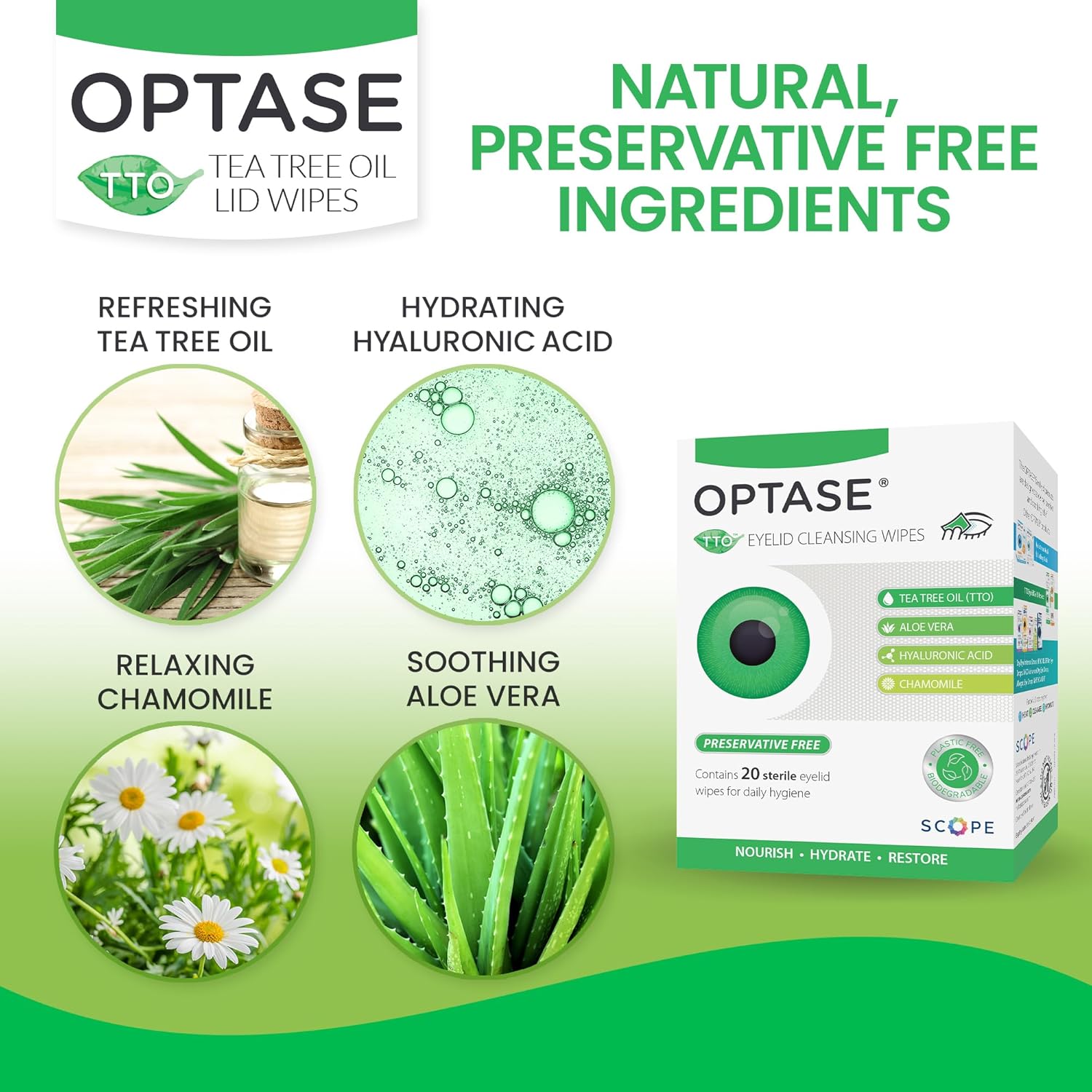 OPTASE Tree Oil Eyelid Wipes